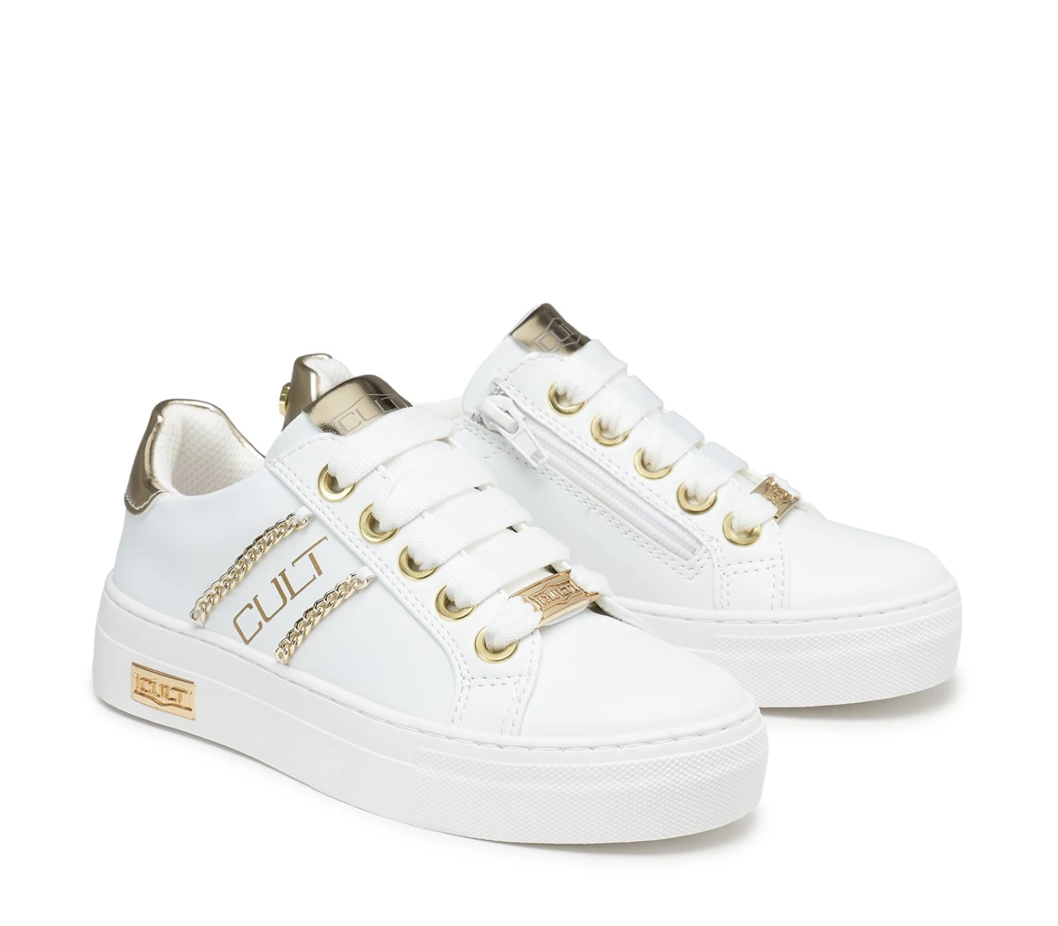 Cult SNEAKER KRUG BIANCA/ORO 2 Cult SNEAKER KRUG BIANCA/ORO - immagine 2